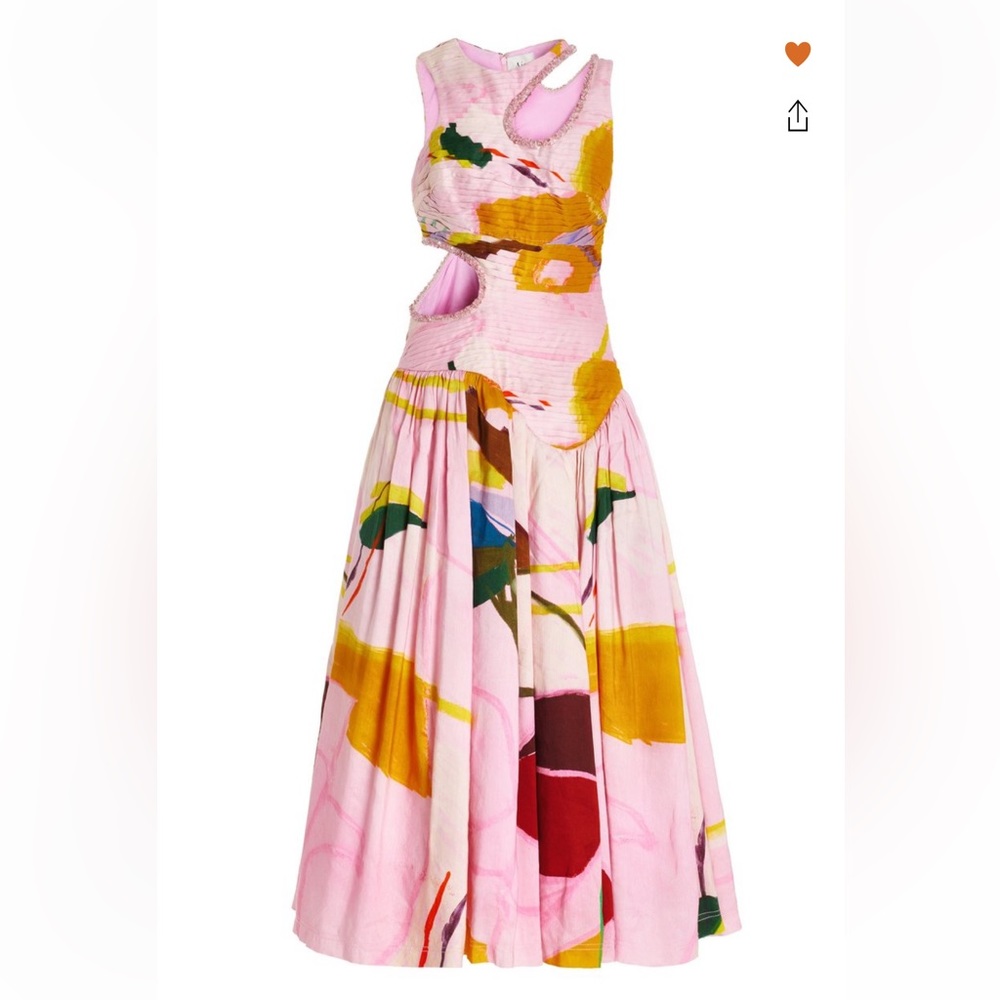 Aje Jolie cut out linen blend dress AU6